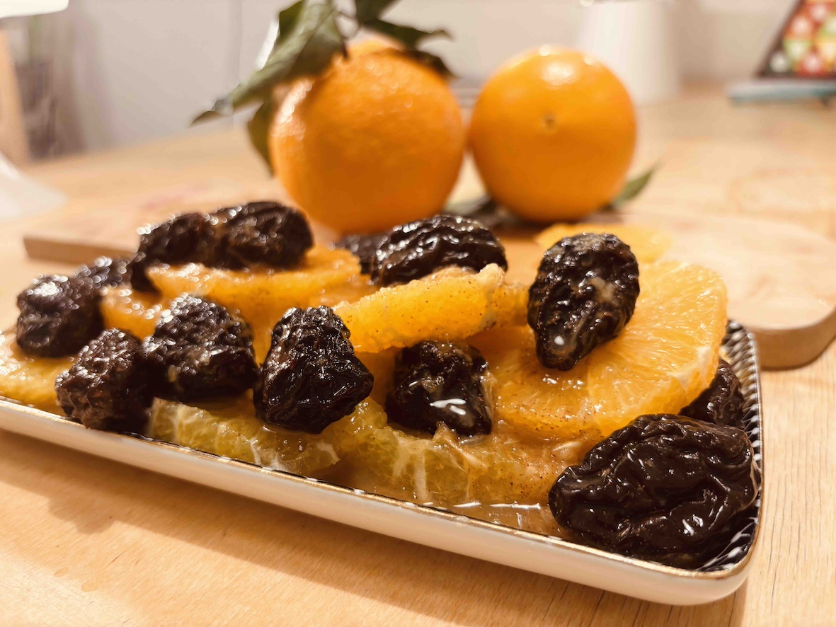 Cinnamon oranges and prunes